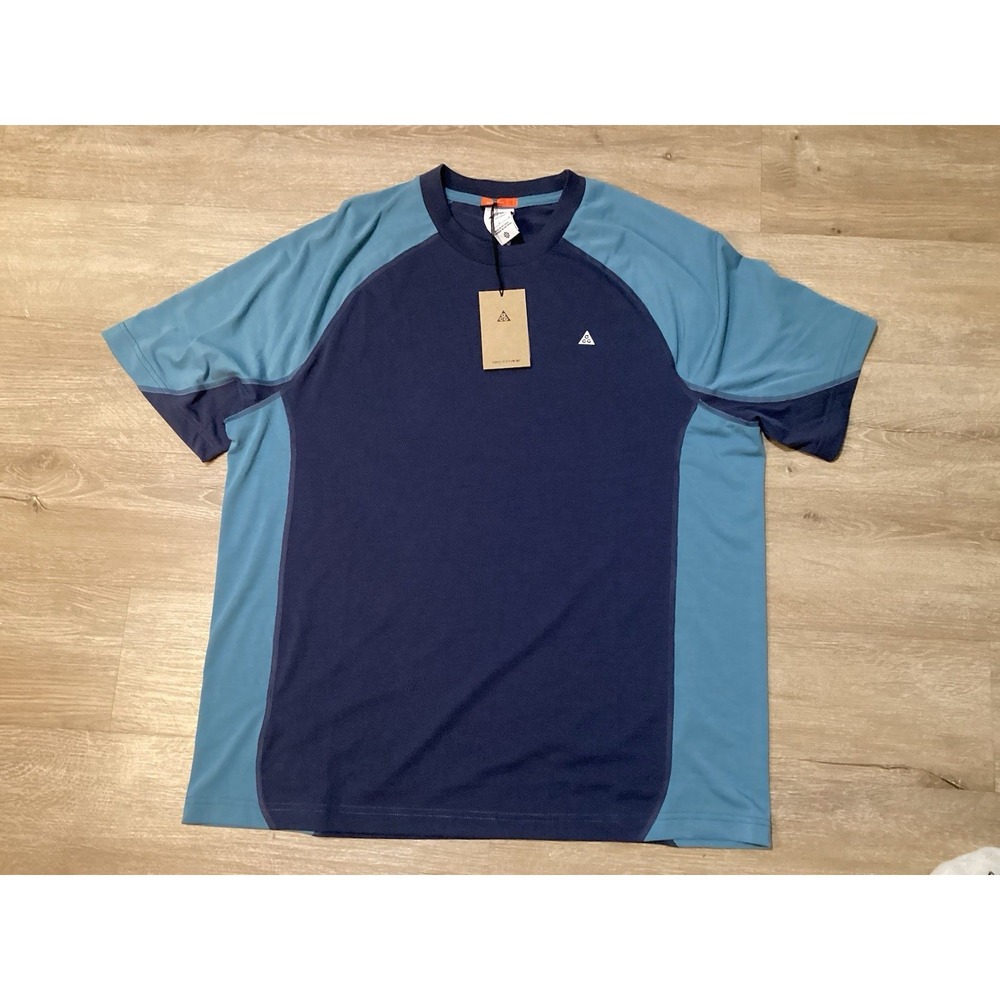 NWT Nike ACG "Goat Rocks" $65 Sz L Dri-Fit Base Layer Blue T-Shirt HJ2881-437